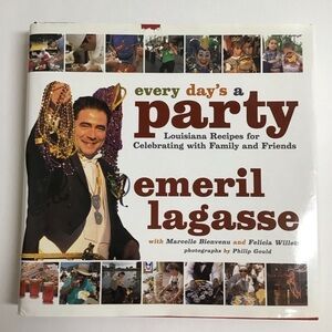 SIGNED Every Day's a Party Emeril Lagasse Cookbook LA Chef HC DJ 1st Ed Vintage